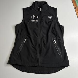 Ariat Vest Womens Medium Black Softshell Full Zip Horsemen Helping Horses Riding